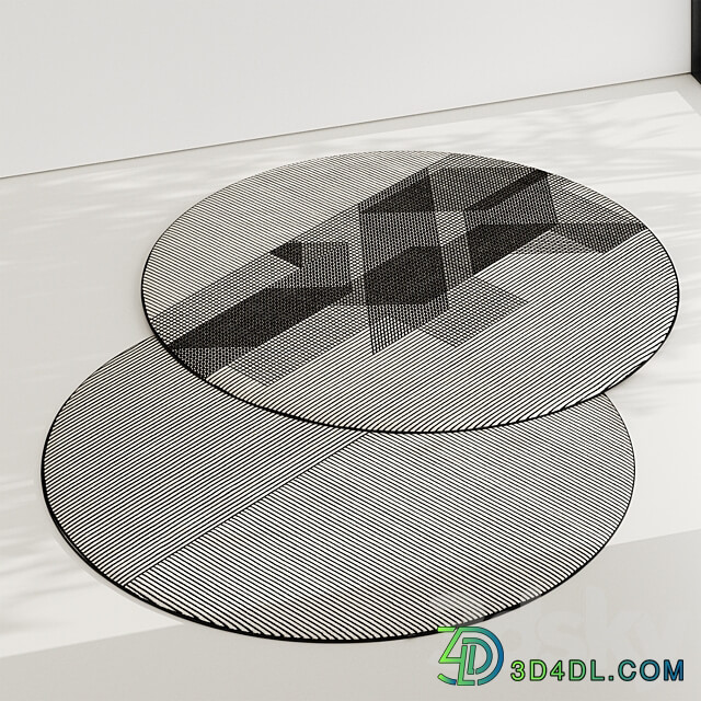 Round carpet set 01 3D Models