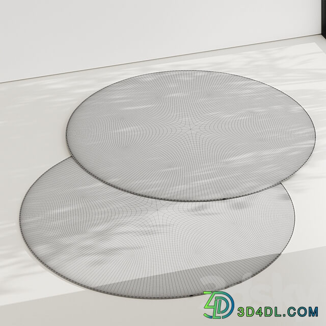 Round carpet set 01 3D Models
