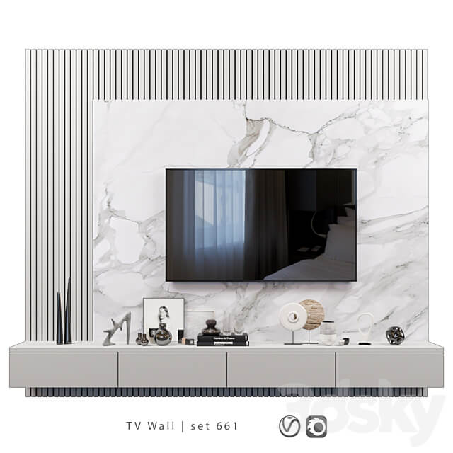 TV Wall set 661 3D Models