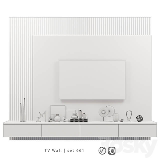 TV Wall set 661 3D Models