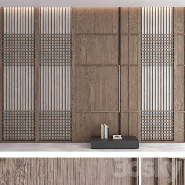 Decorative wall panel set 81 3D Models