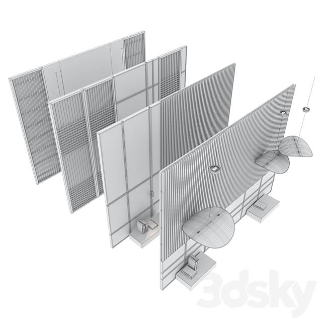 Decorative wall panel set 81 3D Models