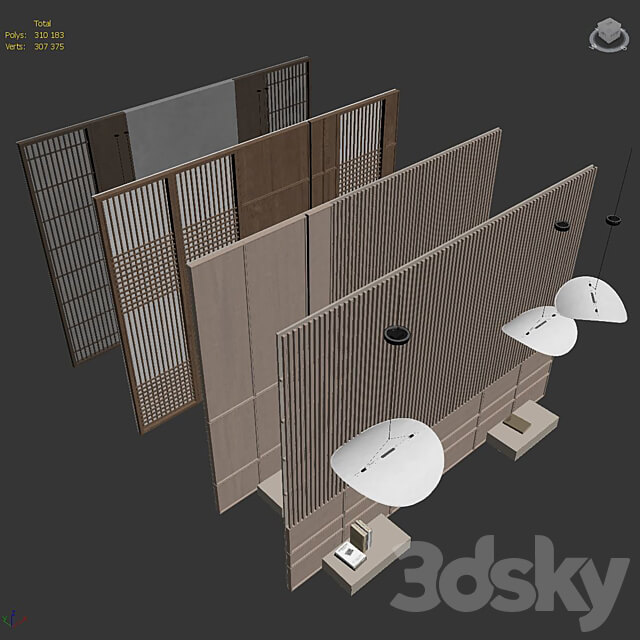 Decorative wall panel set 81 3D Models