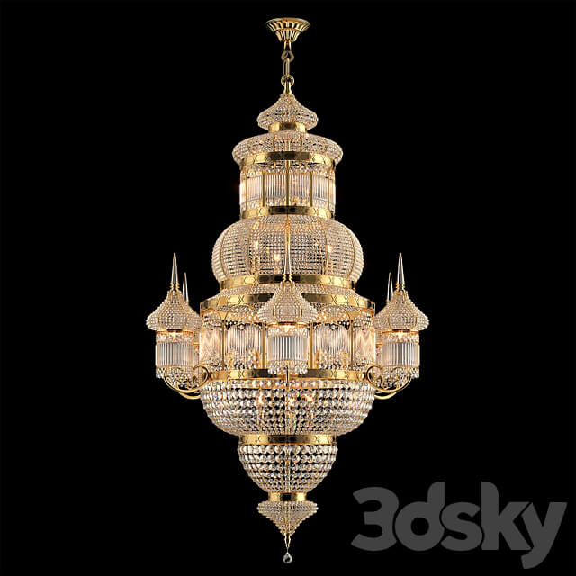 Chandelier Islamic Moroccan Crystal Chandelier Model CS 7000 Pendant light 3D Models