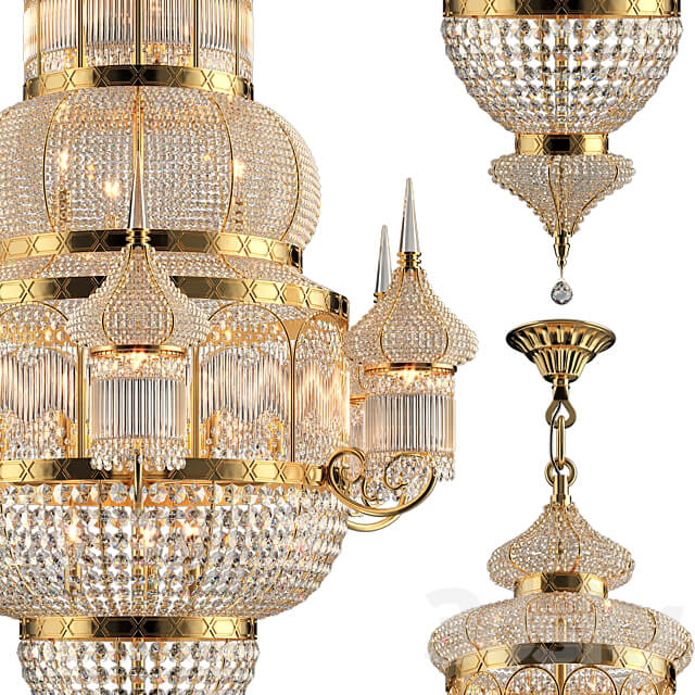 Chandelier Islamic Moroccan Crystal Chandelier Model CS 7000 Pendant light 3D Models