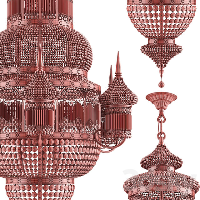 Chandelier Islamic Moroccan Crystal Chandelier Model CS 7000 Pendant light 3D Models