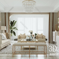 3D Interior Scene File 3dsmax Model Livingroom 292 