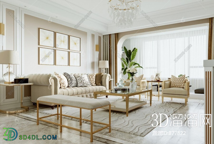 3D Interior Scene File 3dsmax Model Livingroom 292