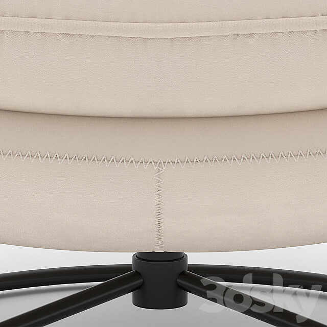 Velvet Swivel Accent Chair with Ottoman Set 3D Models