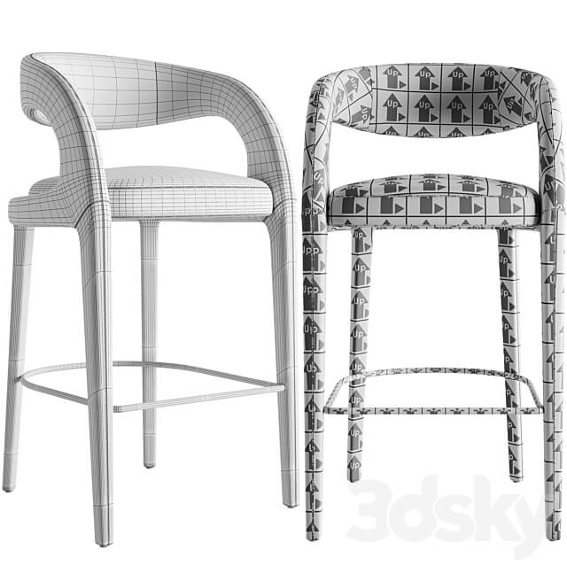 Four Hands Hawkins Bar Stool 3D Models