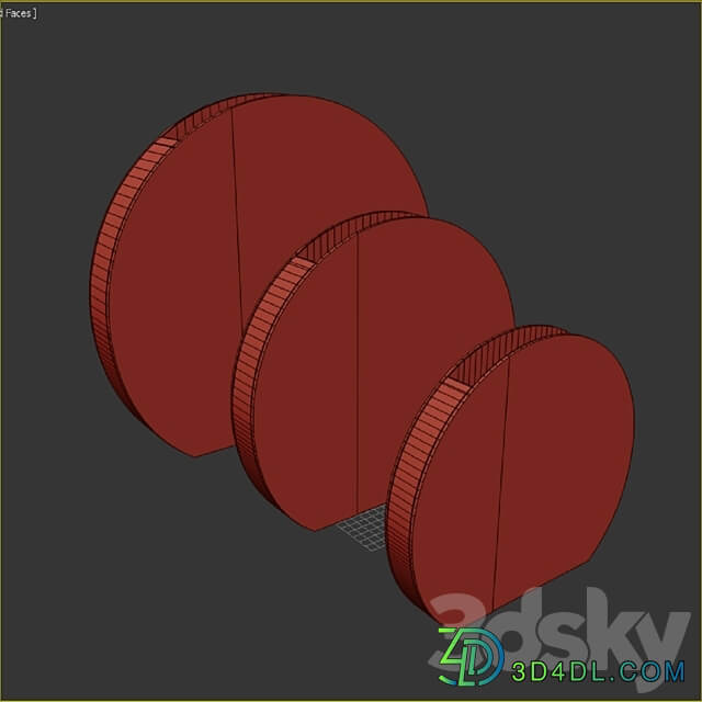 Set of vases Circle Vase 2 Glossy Tea Pink and Glossy Platinum 3D Models