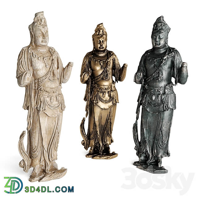 Standing Buddha bodhisattva sculpture 3D Models