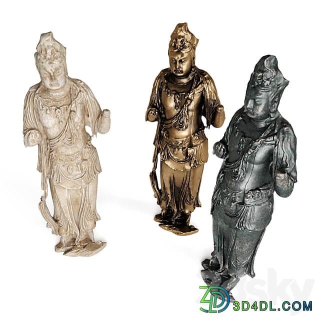 Standing Buddha bodhisattva sculpture 3D Models