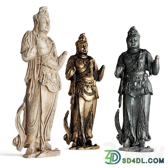 Standing Buddha bodhisattva sculpture 3D Models