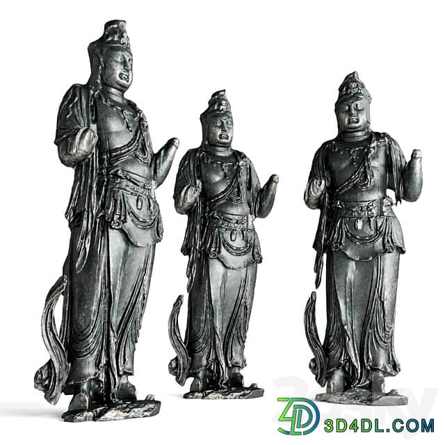 Standing Buddha bodhisattva sculpture 3D Models