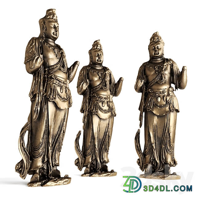 Standing Buddha bodhisattva sculpture 3D Models