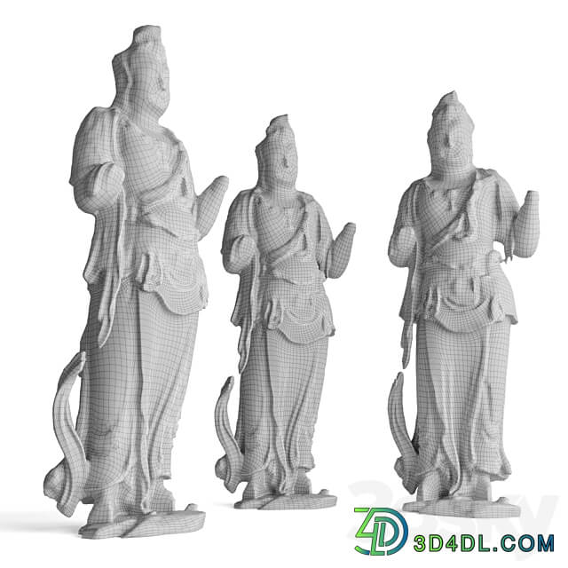 Standing Buddha bodhisattva sculpture 3D Models