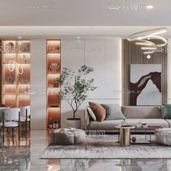 3D Interior Kitchen – Livingroom 305 Scene 3dsmax By Kha Vi 