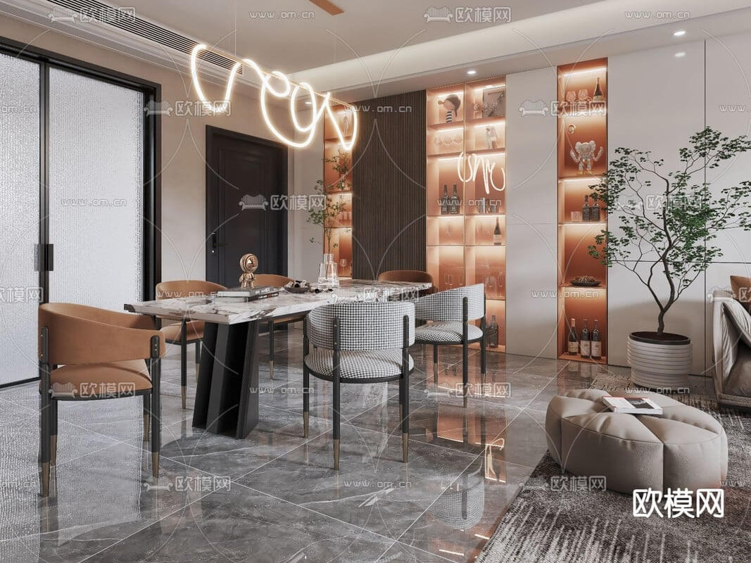 3D Interior Kitchen – Livingroom 305 Scene 3dsmax By Kha Vi