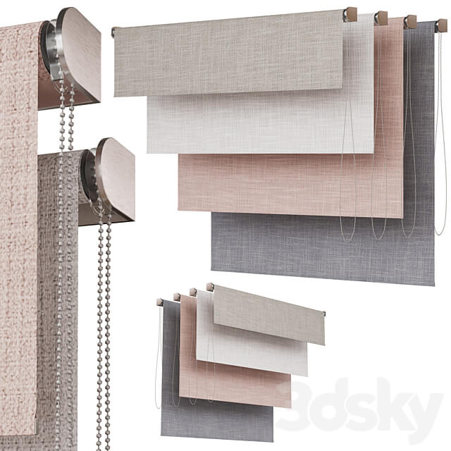 Roller blinds. Set 22 3D Models