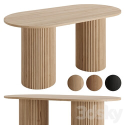 Farmhouse 63 Solid Wood Dining Table by Homary 3D Models 