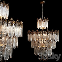 American retro glass chandelier Pendant light 3D Models 