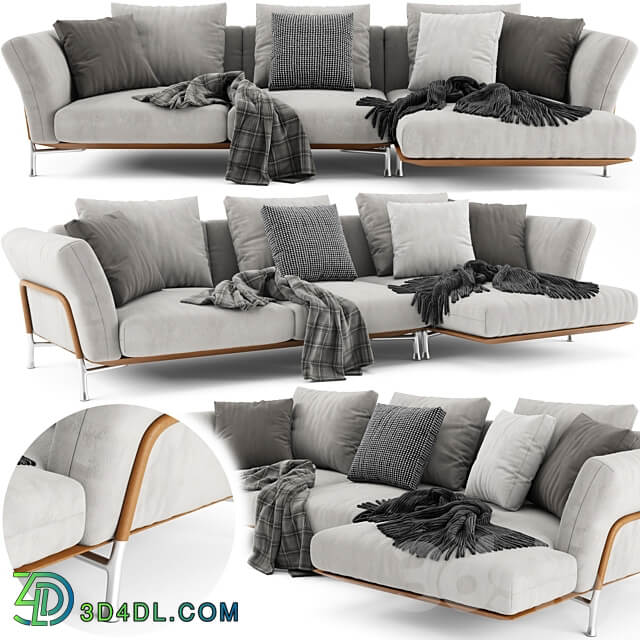 Flexform Ambroeus Chaise Longue 3D Models