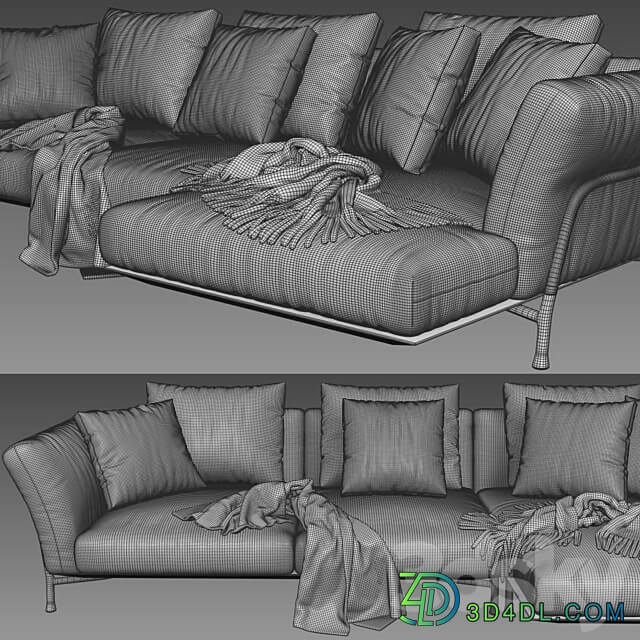 Flexform Ambroeus Chaise Longue 3D Models