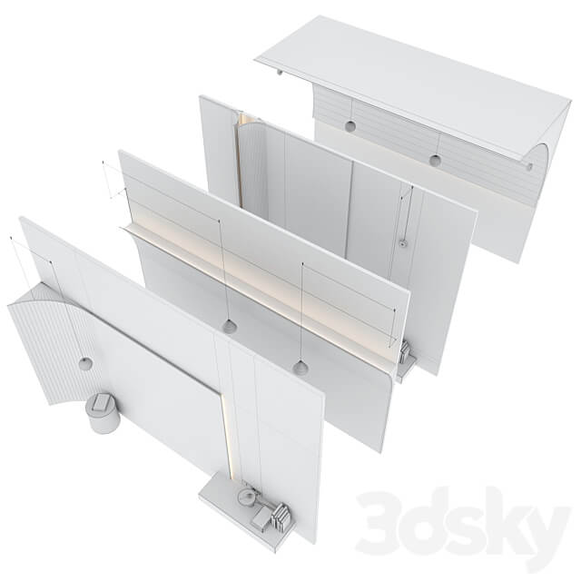 Decorative wall panel set 88 3D Models
