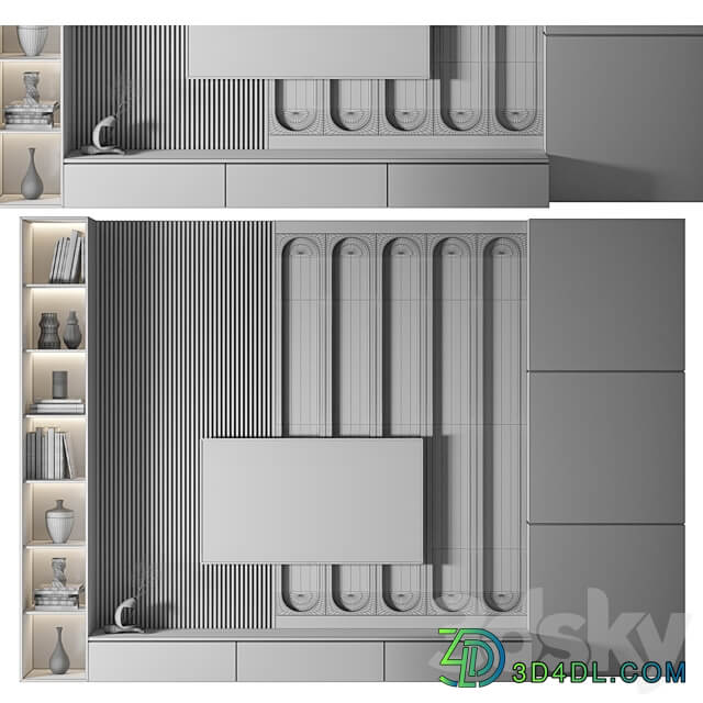 Modern TV Wall 30 3D Models