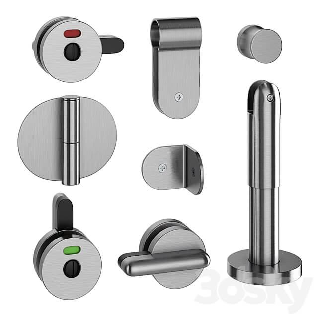 Sanitary partitions for public toilets FunderMax 3 3D Models