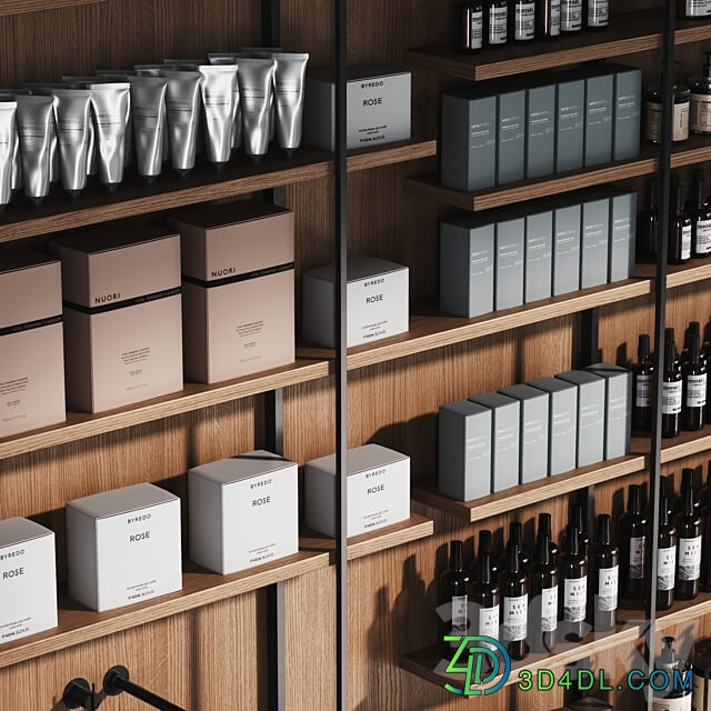 Cosmetic set wooden shelving 3D Models