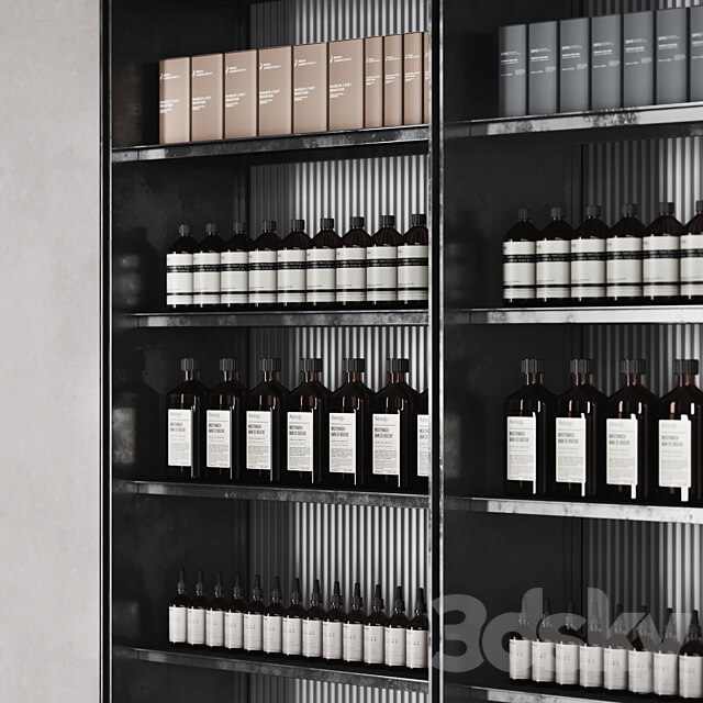 Cosmetic set glass and metal shelving 3D Models