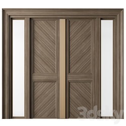 Wooden Front Door Set 65 3D Models 
