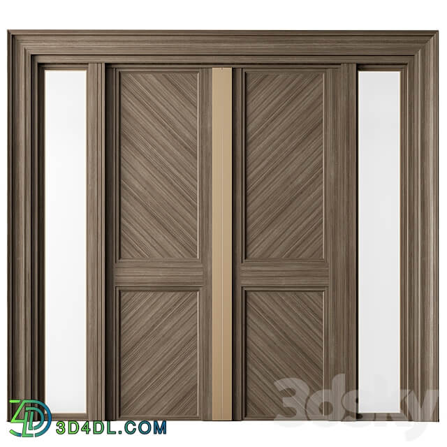 Wooden Front Door Set 65 3D Models