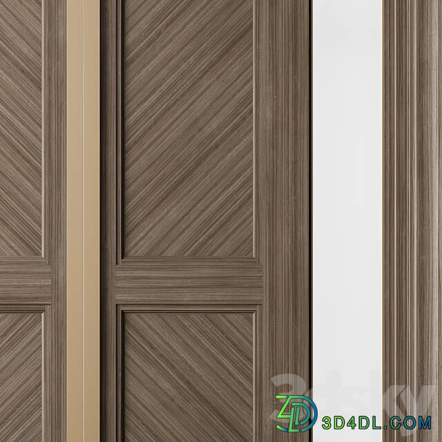 Wooden Front Door Set 65 3D Models