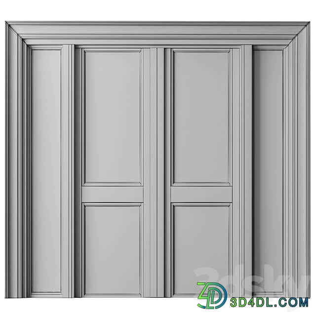 Wooden Front Door Set 65 3D Models