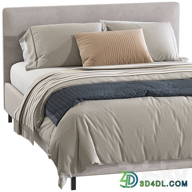 Double bed 120 Bed 3D Models