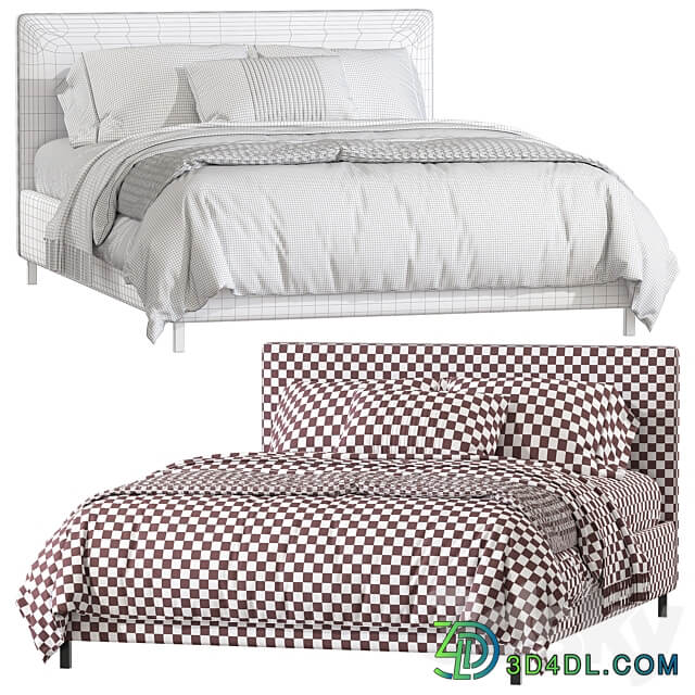 Double bed 120 Bed 3D Models
