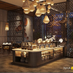 3D Model Interior Restaurant 107 Scenes File 3dsmax  