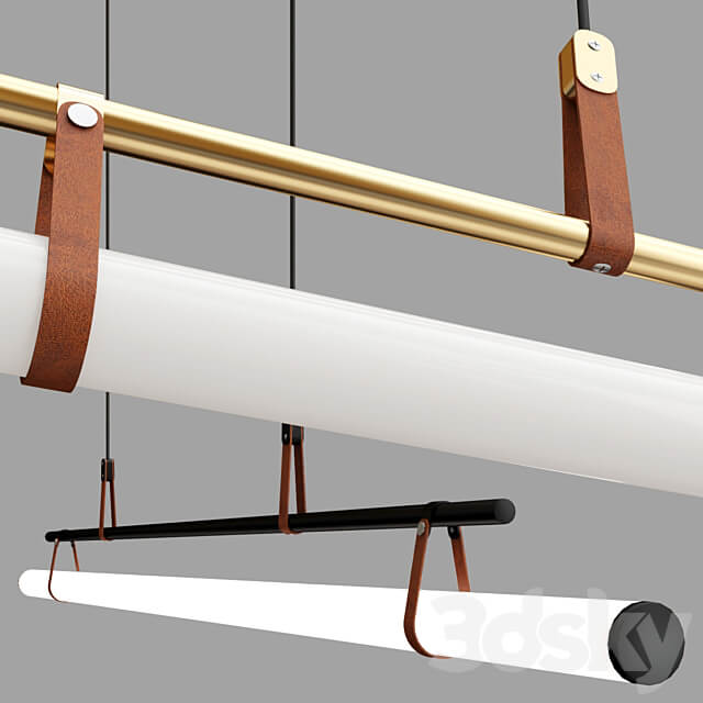 Lucien Tube Chandelier Pendant light 3D Models