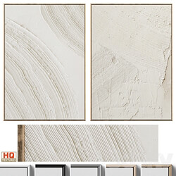 Boho Beige Relief Plaster Wall Art C 625 3D Models 