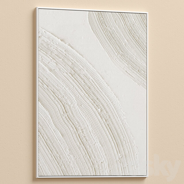Boho Beige Relief Plaster Wall Art C 625 3D Models