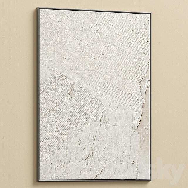 Boho Beige Relief Plaster Wall Art C 625 3D Models