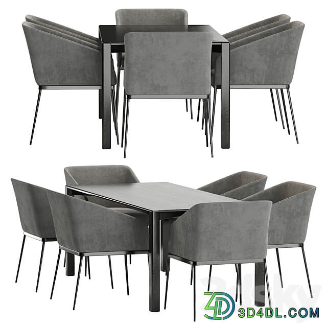 Senso chair Aodt black table Table Chair 3D Models