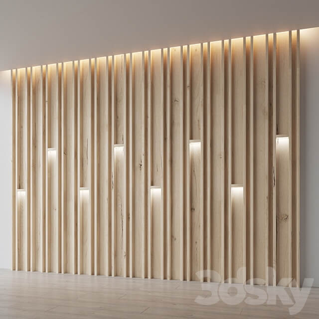 Decorative wooden wall 3 3D Models