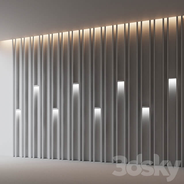 Decorative wooden wall 3 3D Models