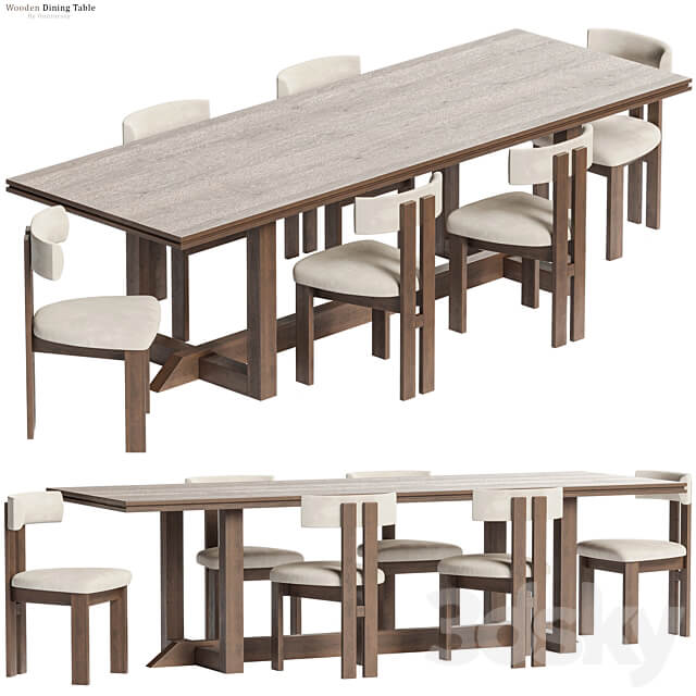 Es Taller Wooden Dining Table with Chairs Table Chair 3D Models