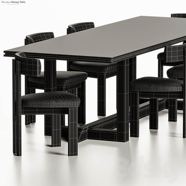 Es Taller Wooden Dining Table with Chairs Table Chair 3D Models