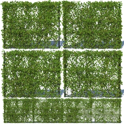 Metal Fence 3D H 203 with Ivy v3 3D Models 